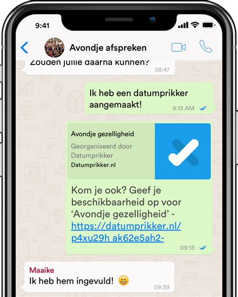 Hoe kan je een datumprikker via WhatsApp maken